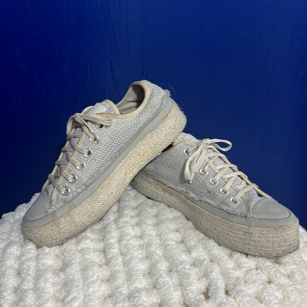 Converse Chuck Taylor Womens Low Top Platform Sneakers Mint Green Off White S 7 - Picture 2 of 9